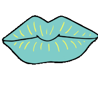 Gif animé bouche verte
